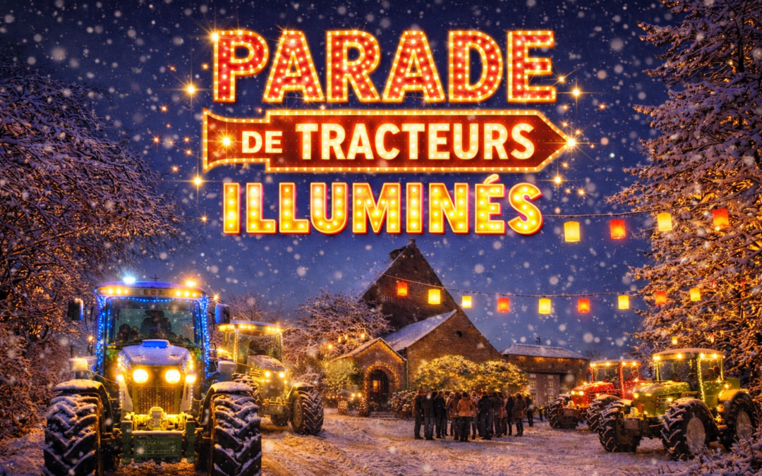 Une première parade de tracteurs lumineux qui a illuminé la nuit